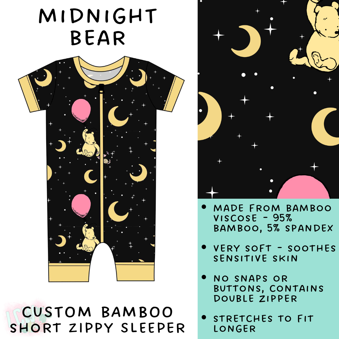 Batch #138 - Little Dreamers - Closes 6/25 - ETA mid August - Midnight Bear Short Zippy Sleeper