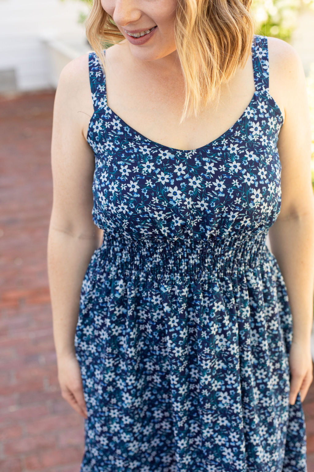 Cassidy Midi Dress - Blue Floral Mix | Summer Dress