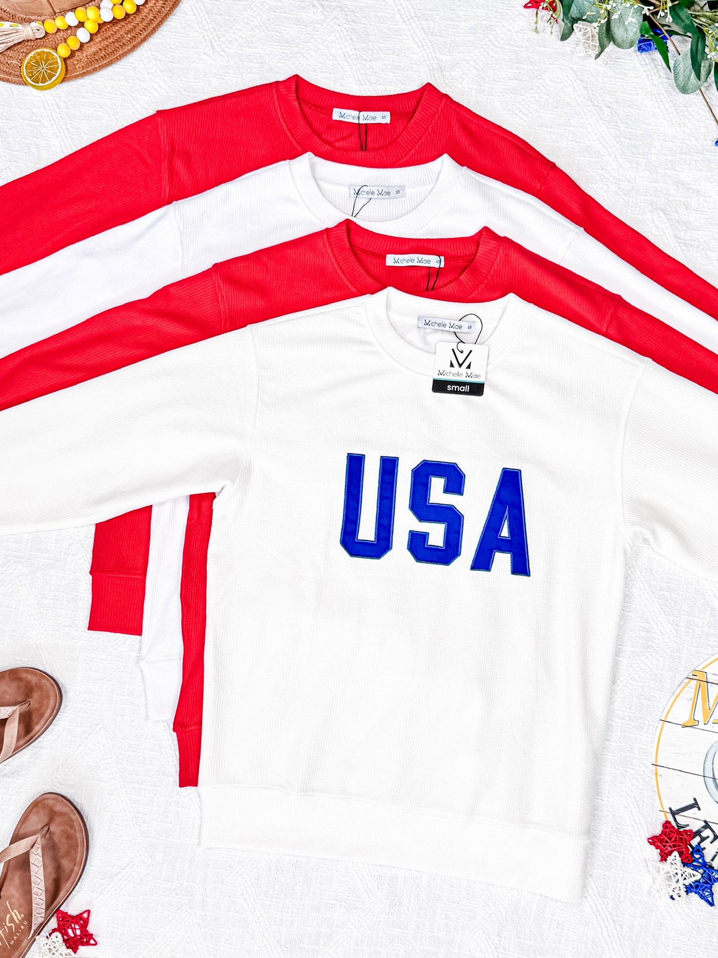 IN STOCK Corrine Embroidered Pullover Top - Patriot at Heart