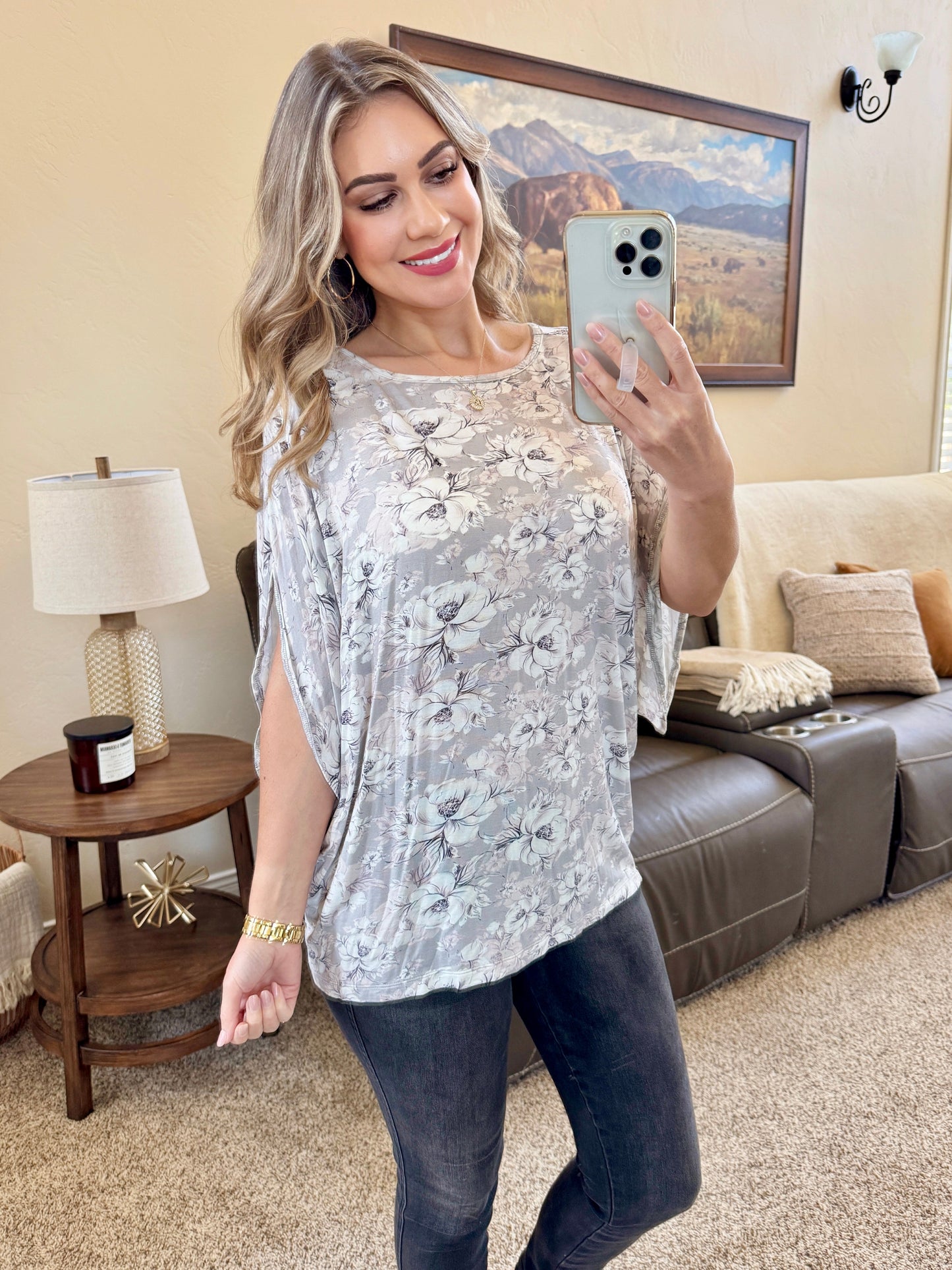 IN STOCK Darcy Dolman - Vintage Grey Floral