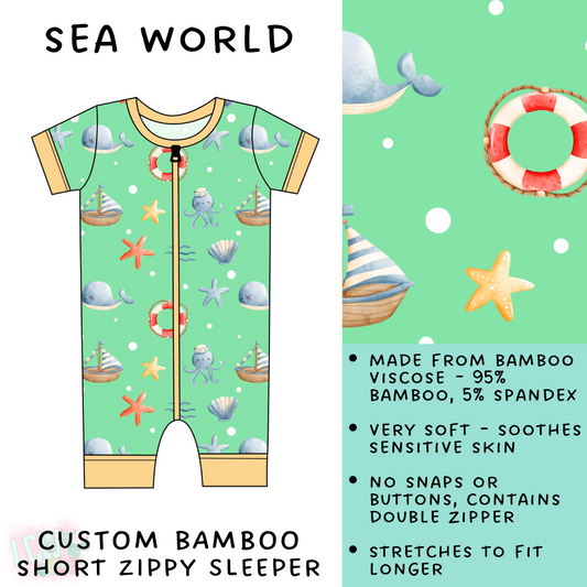 Batch #138 - Little Dreamers - Closes 6/25 - ETA mid August - Sea World Short Zippy Sleeper
