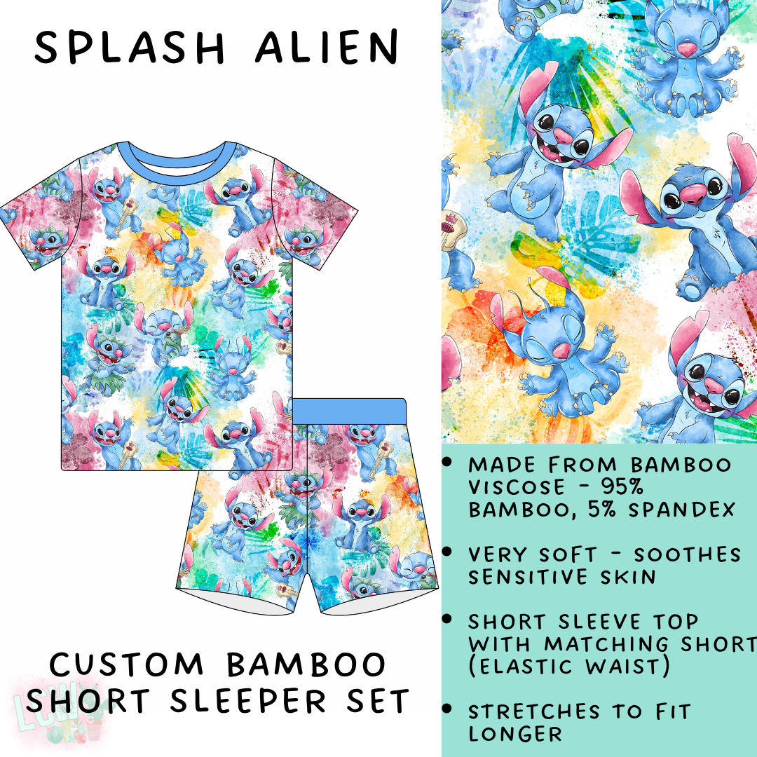 Batch #138 - Little Dreamers - Closes 6/26 - ETA mid August - Splash Alien Bamboo Short Sleeper Set