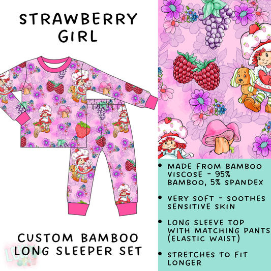 Batch #138 - Little Dreamers - Closes 6/26 - ETA mid August - Strawberry Girl Bamboo Long Sleeper Set