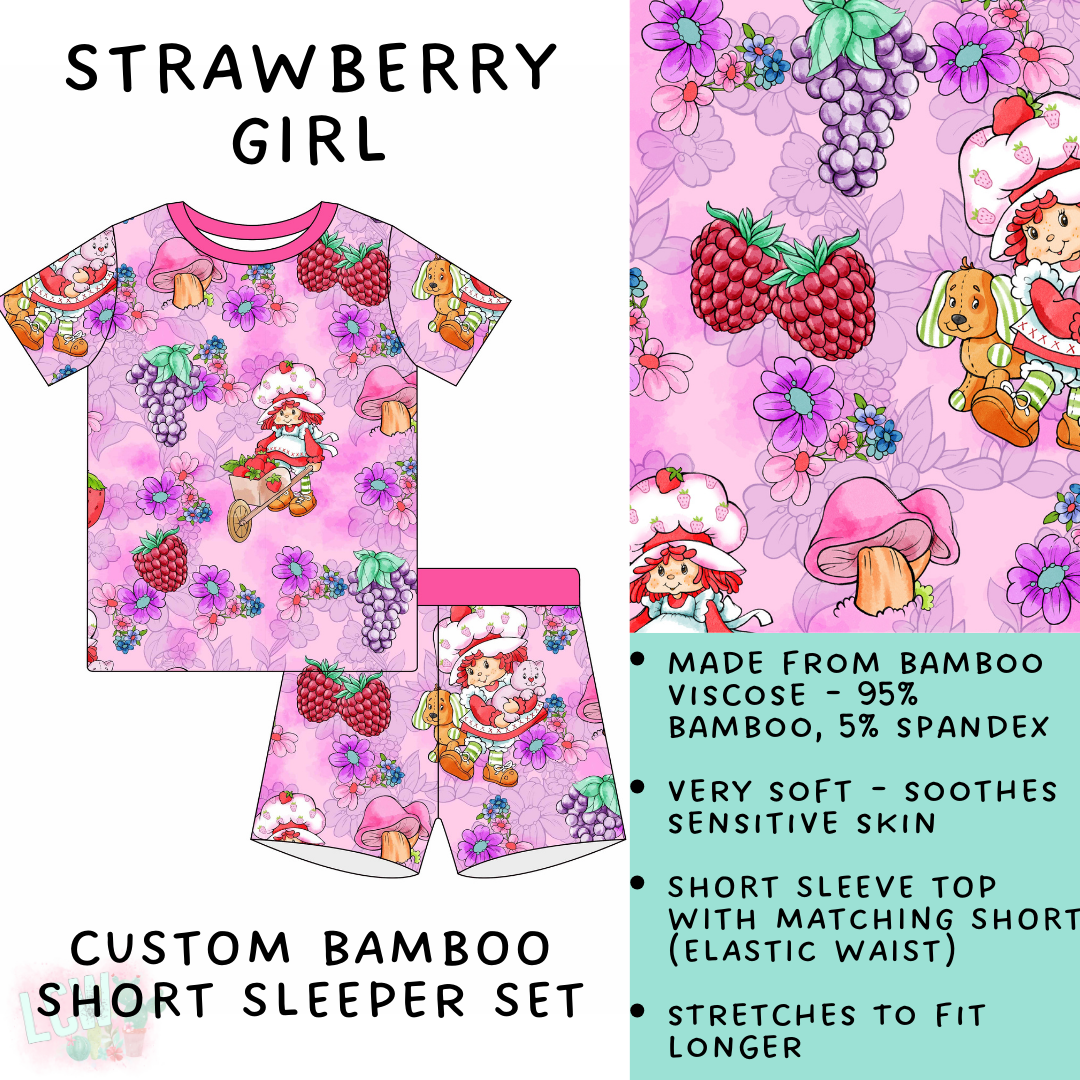 Batch #138 - Little Dreamers - Closes 6/26 - ETA mid August - Strawberry Girl Bamboo Short Sleeper Set