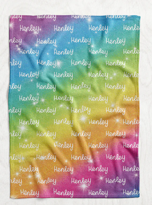 Rainbow Galaxy Personalized Repeating Name - Choose Your own Font