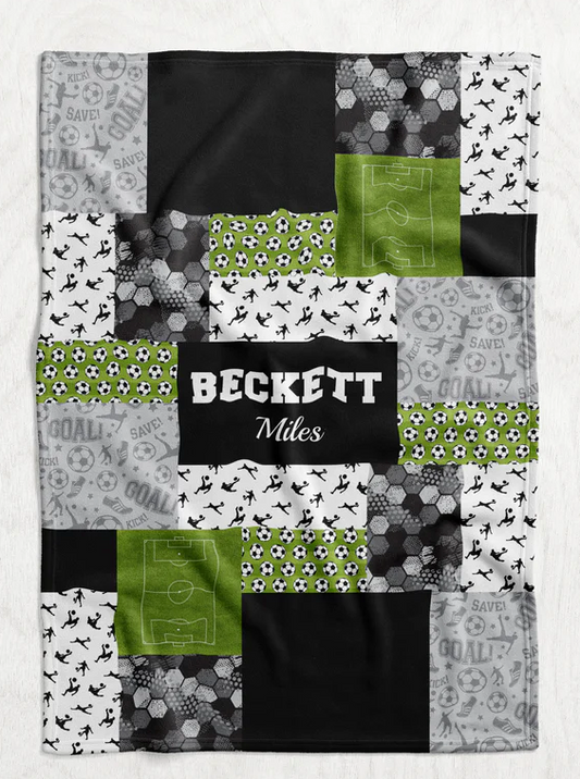 Personalized Boy's Soccer Blanket