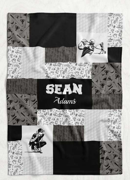 Personalized Boy's Golf Blanket