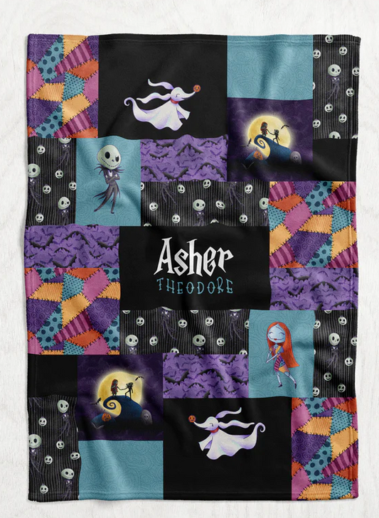Personalized Nightmare Before Christmas Blanket