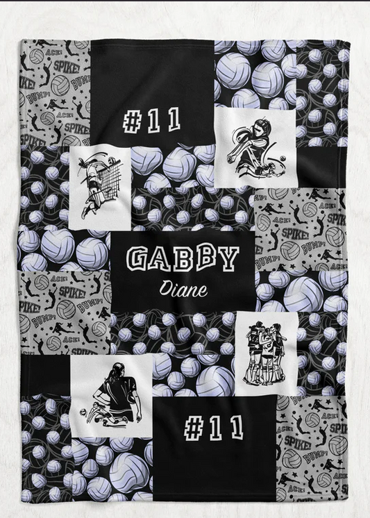 Personalized Girl's Volleyball Blanket