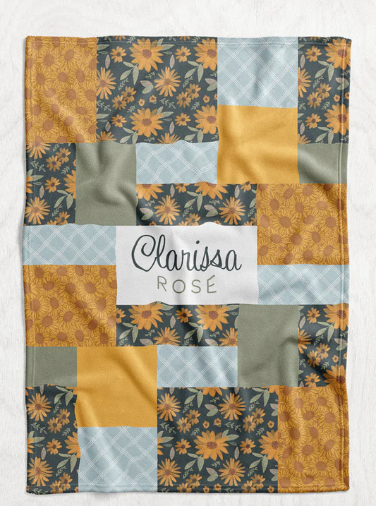 Personalized Soft Sunflower Blanket
