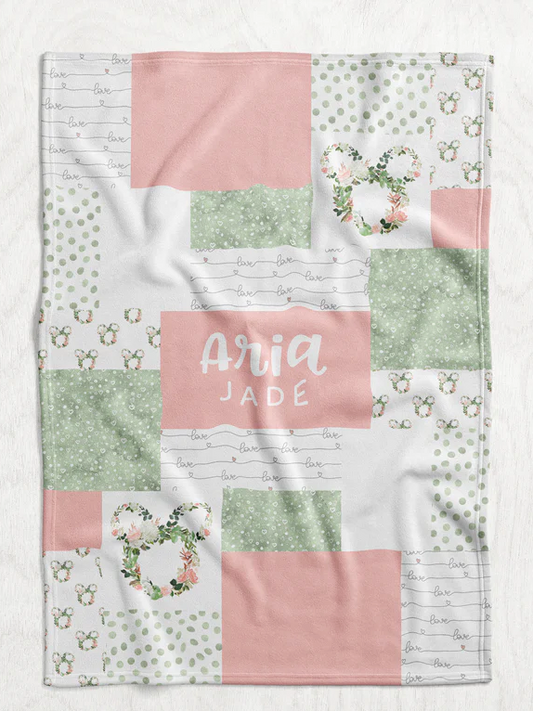 Personalized Girl's Boho Minnie Blanket