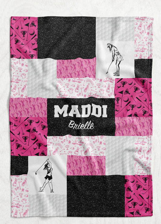 Personalized Girl's Golf Blanket