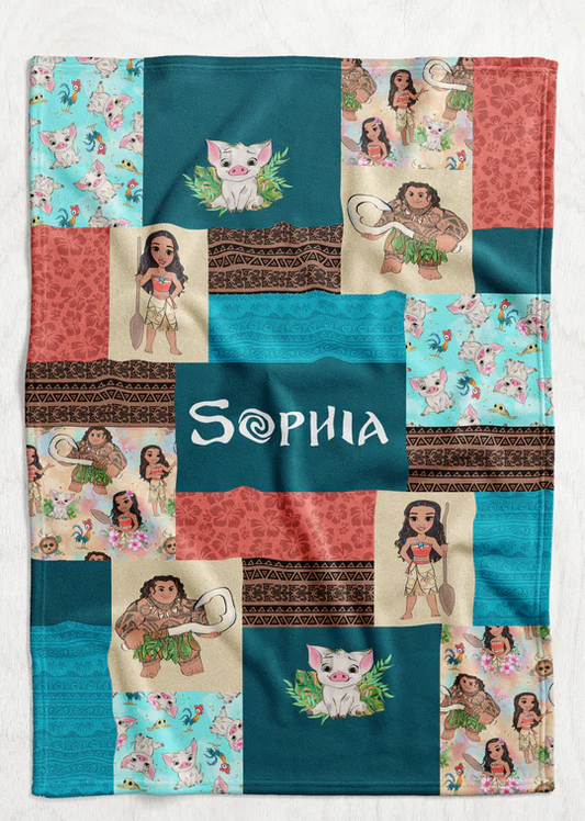 Personalized Moana Inspired Blanket