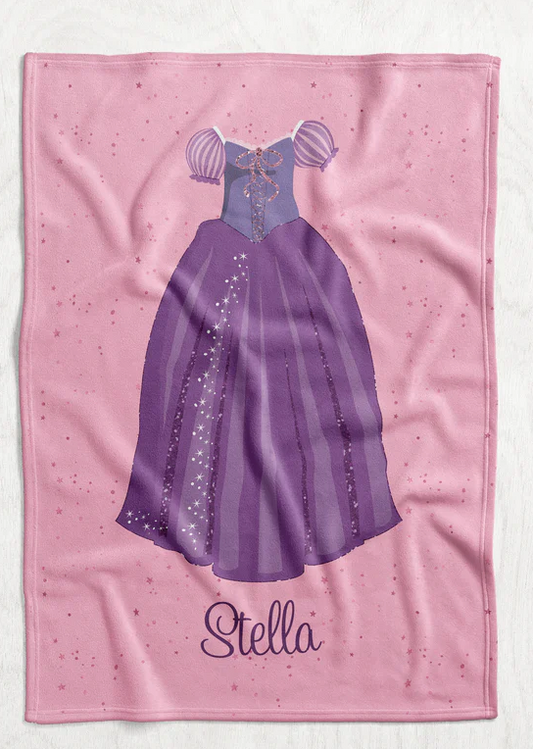 Personalized Princess Dress Blanket - Rapunzel