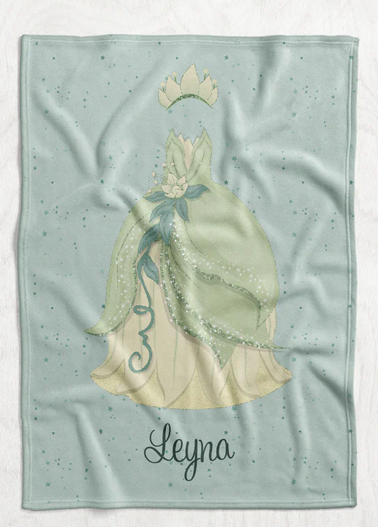 Personalized Princess Dress Blanket - Tiana