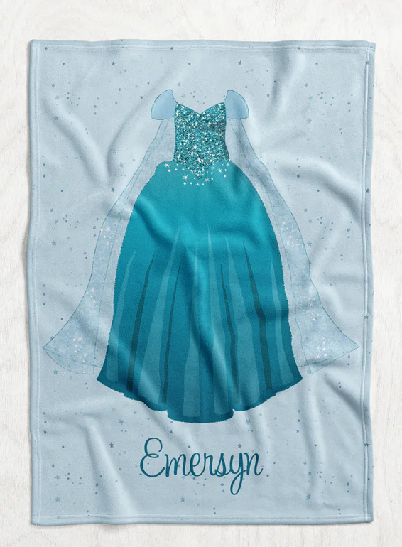 Personalized Princess Dress Blanket - Frozen