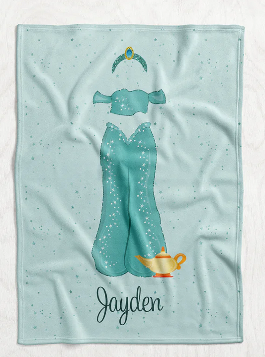Personalized Princess Dress Blanket - Jasmine
