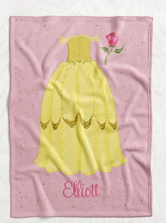 Personalized Princess Dress Blanket - Beauty in the Beast