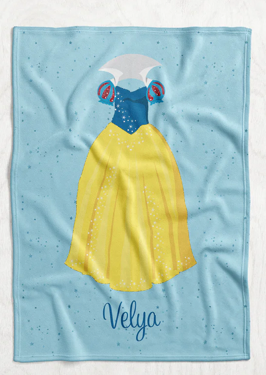 Personalized Princess Dress Blanket - Snow White