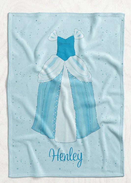 Personalized Princess Dress Blanket - Cinderella