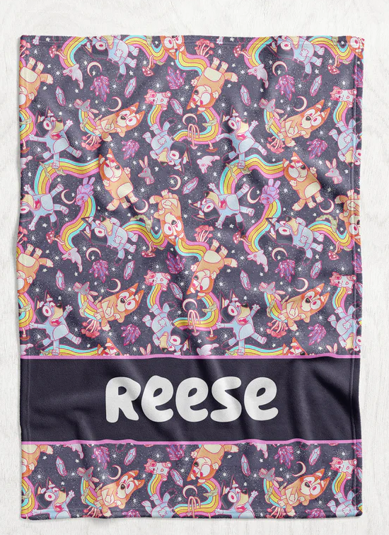 Personalized Rainbow Dog Blanket