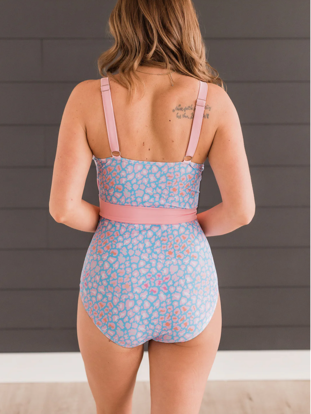 Beach Party One-Piece Swimsuit- Pink & Pastel Leopard