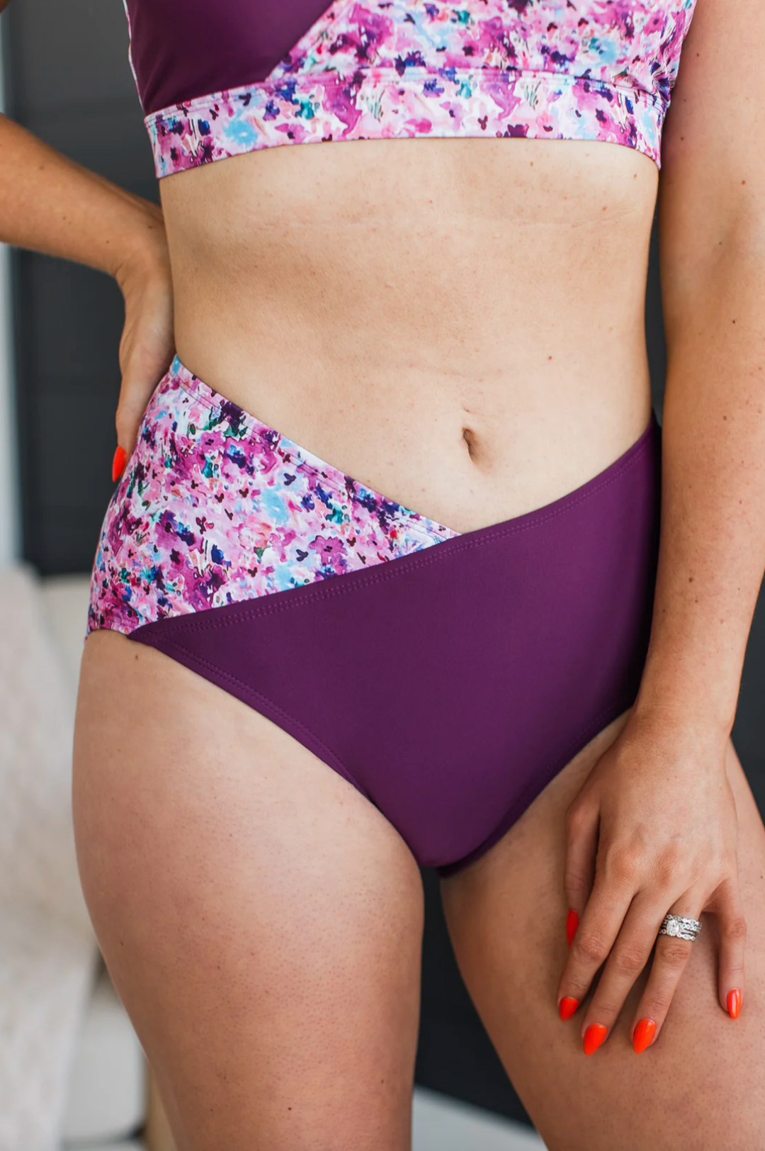 Near To Paradise Swim Bottoms- Plum Floral