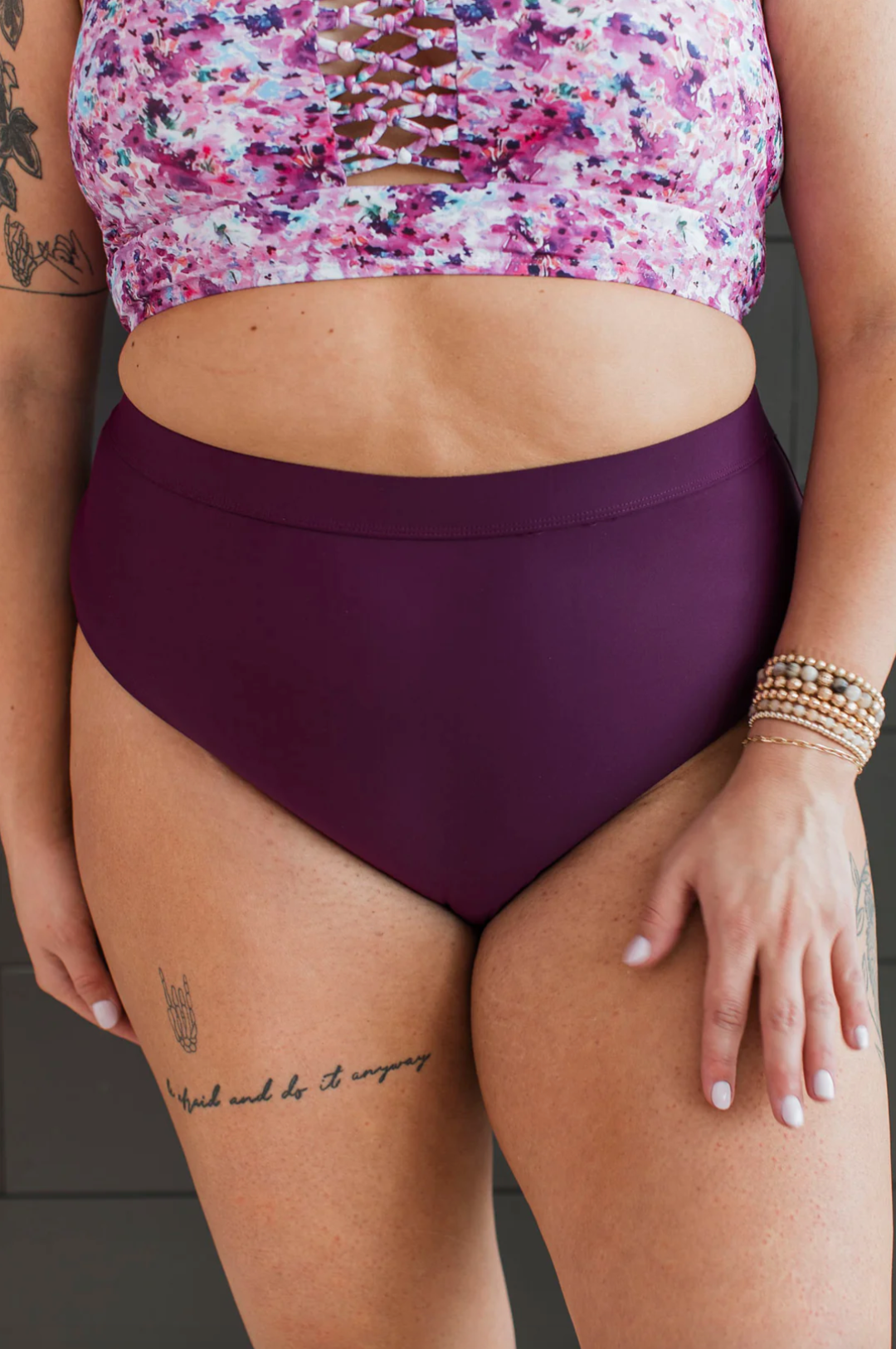 Sandy Shores High-Rise Swim Bottoms- Plum