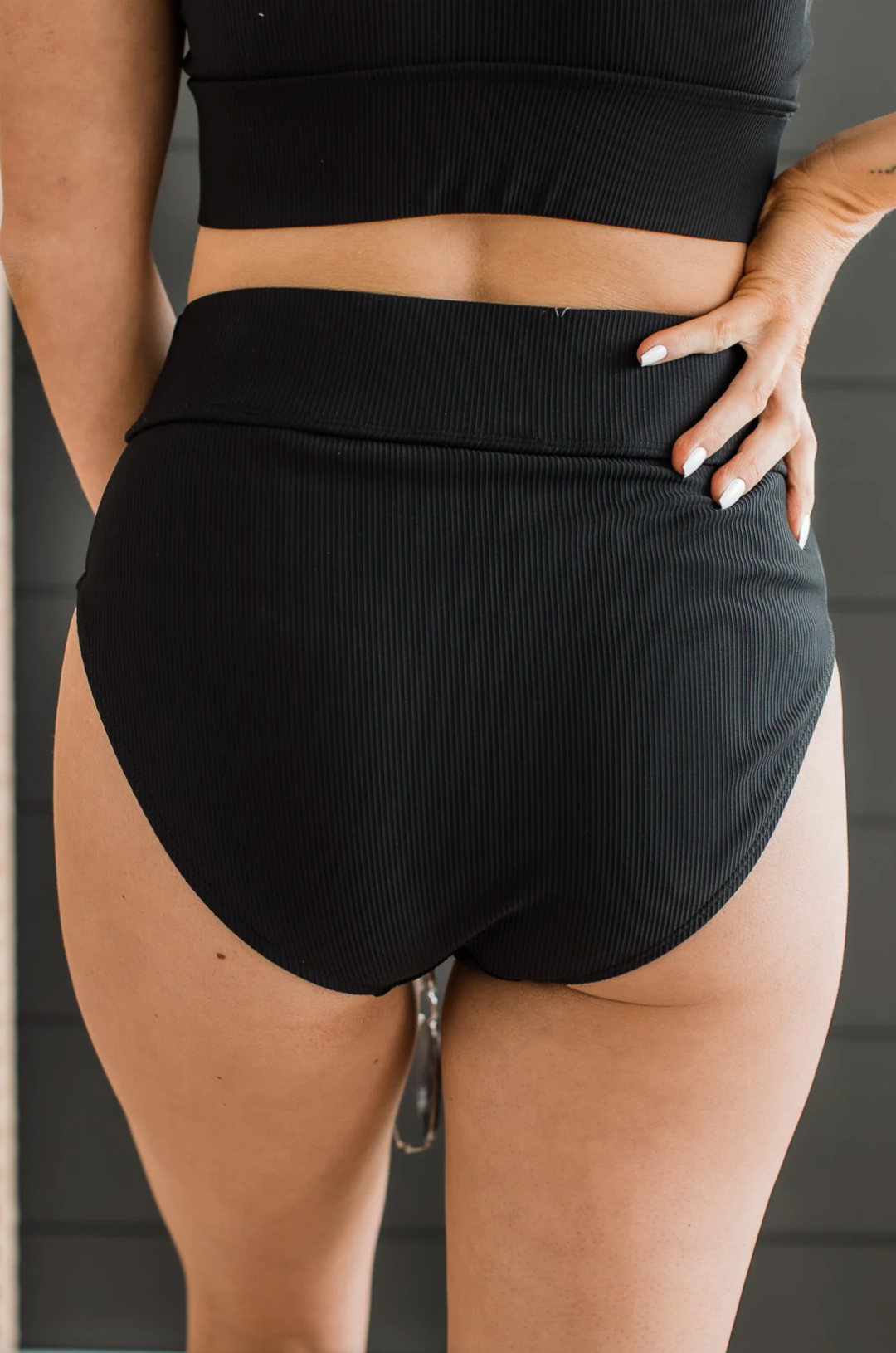 Ray Of Sunshine Swim Bottoms- Black Ribbed