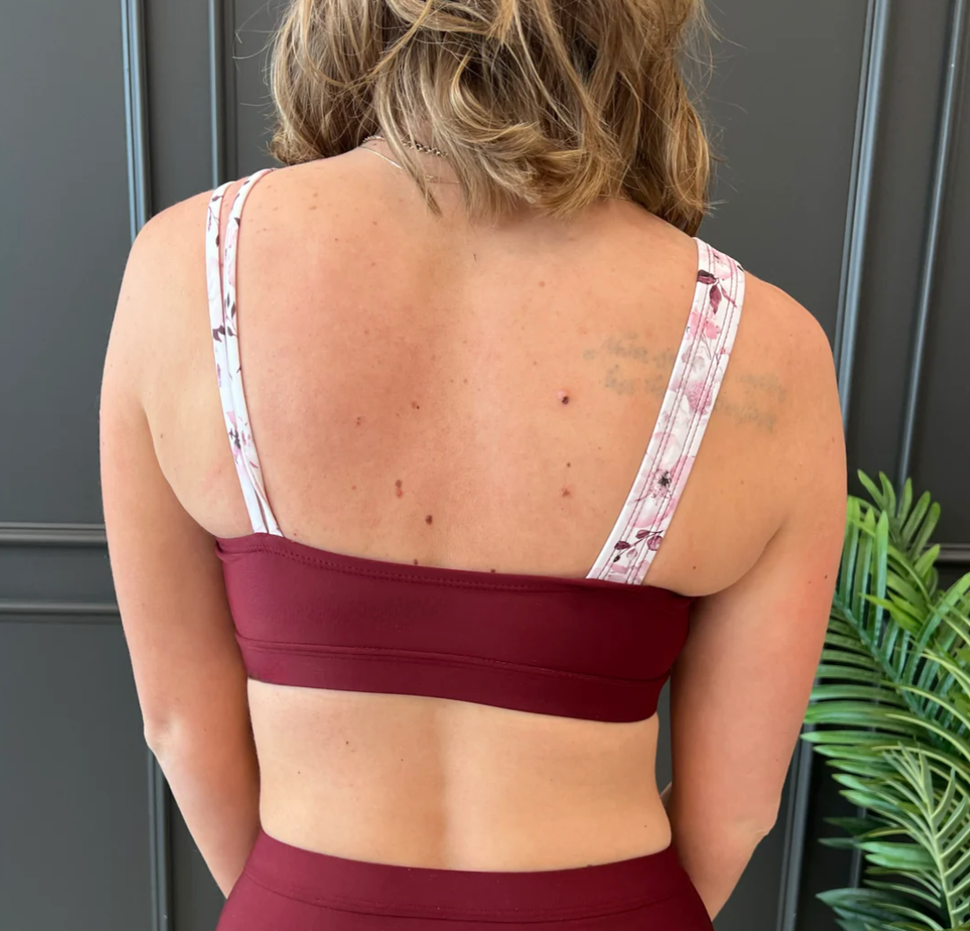 Capture The Coast Swim Top- Burgundy Floral