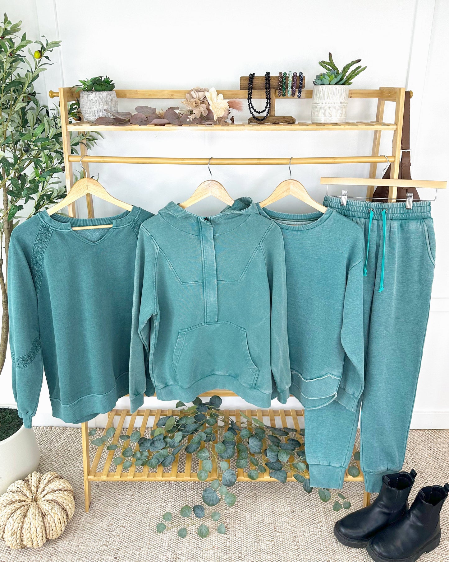 IN STOCK Vintage Wash Joggers - Teal