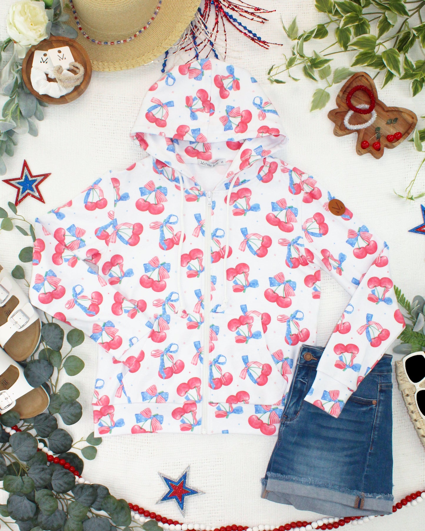 IN STOCK Fullzip Hoodie - Patriotic Cherries