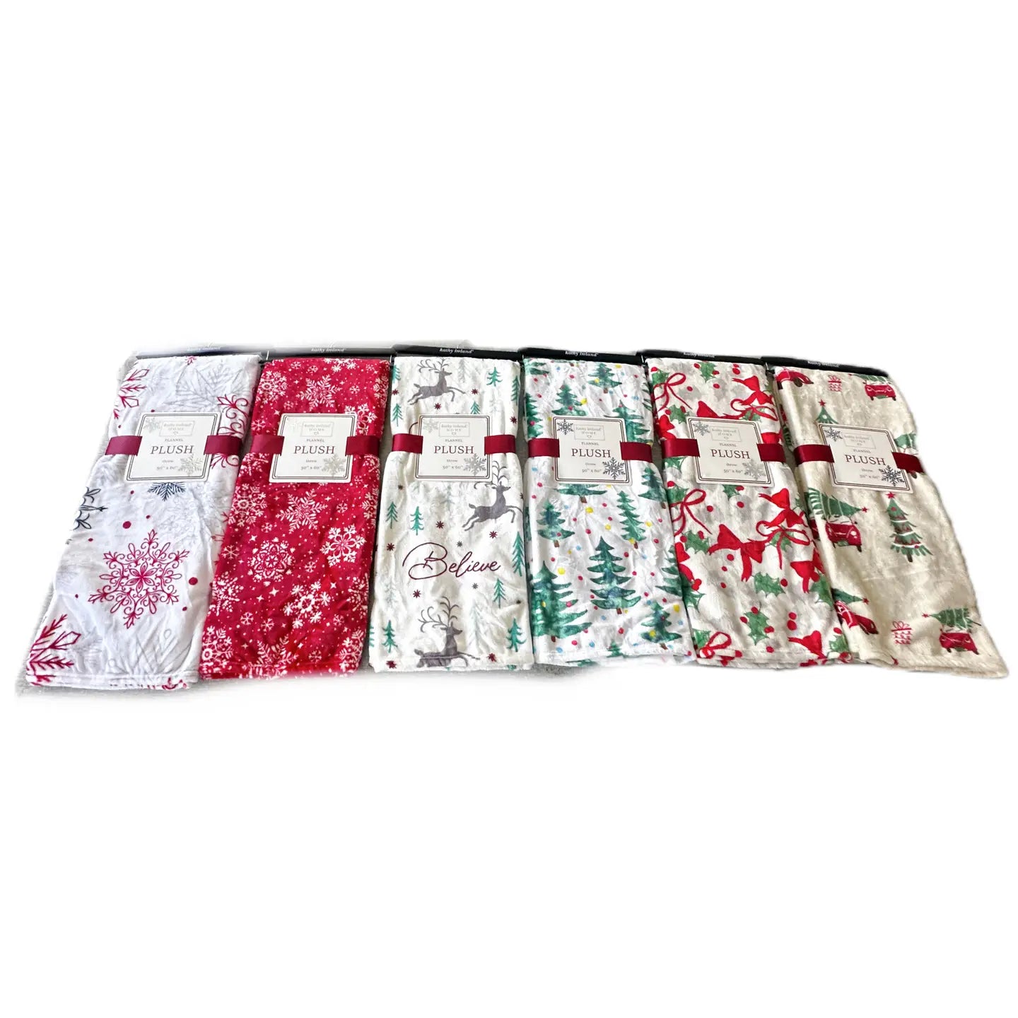 Christmas Flannel Fleece Plush Throw Blanket - 6 Designs