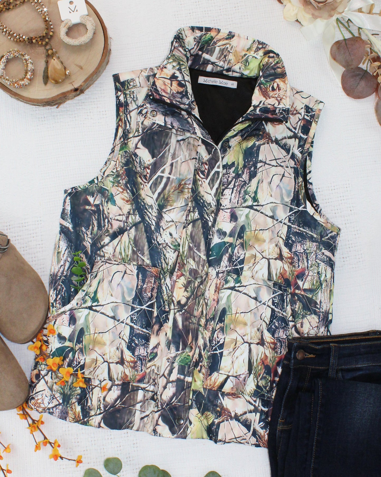 IN STOCK Remy Zip Up Vest - Dark Camo