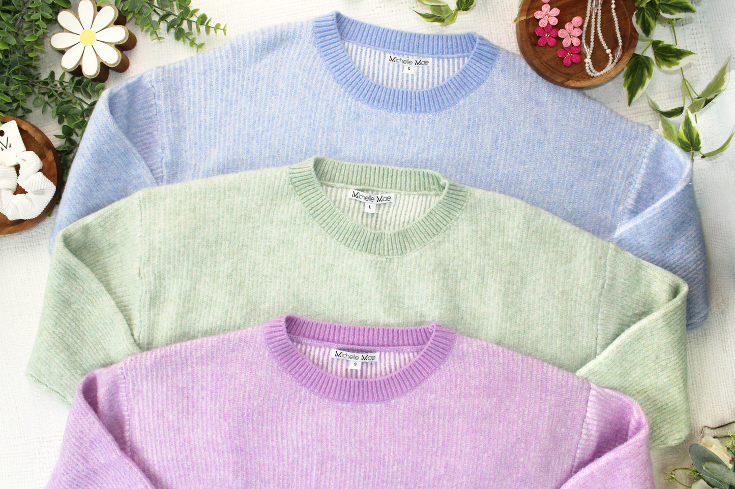 IN STOCK Josie Cozy Crew Sweater - Lavender