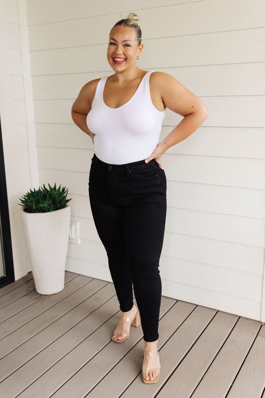Audrey High Rise Judy Blue Tummy Control Classic Skinny Jeans in Black
