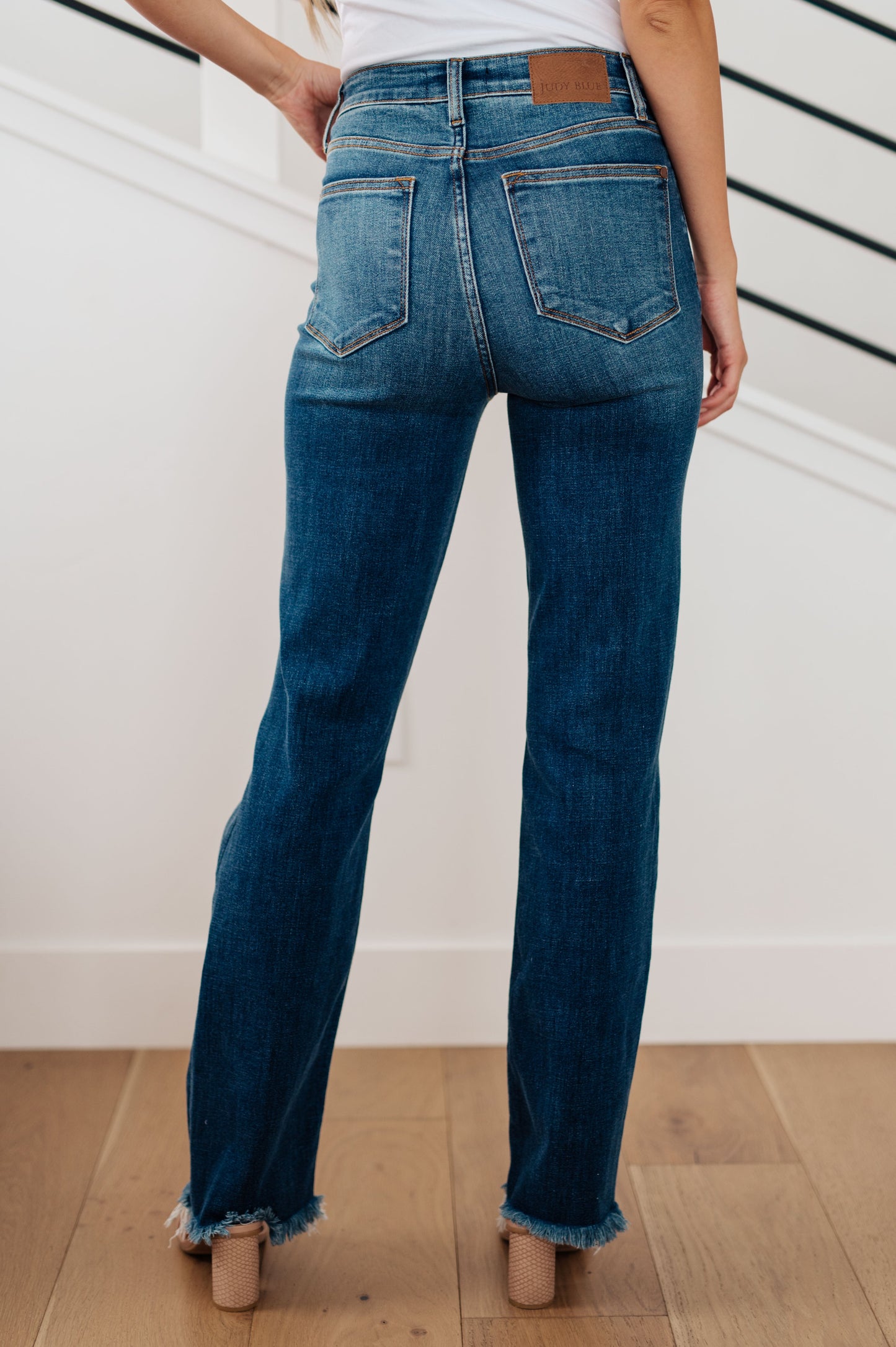 Morgan Judy Blue High Rise Distressed Straight Jeans