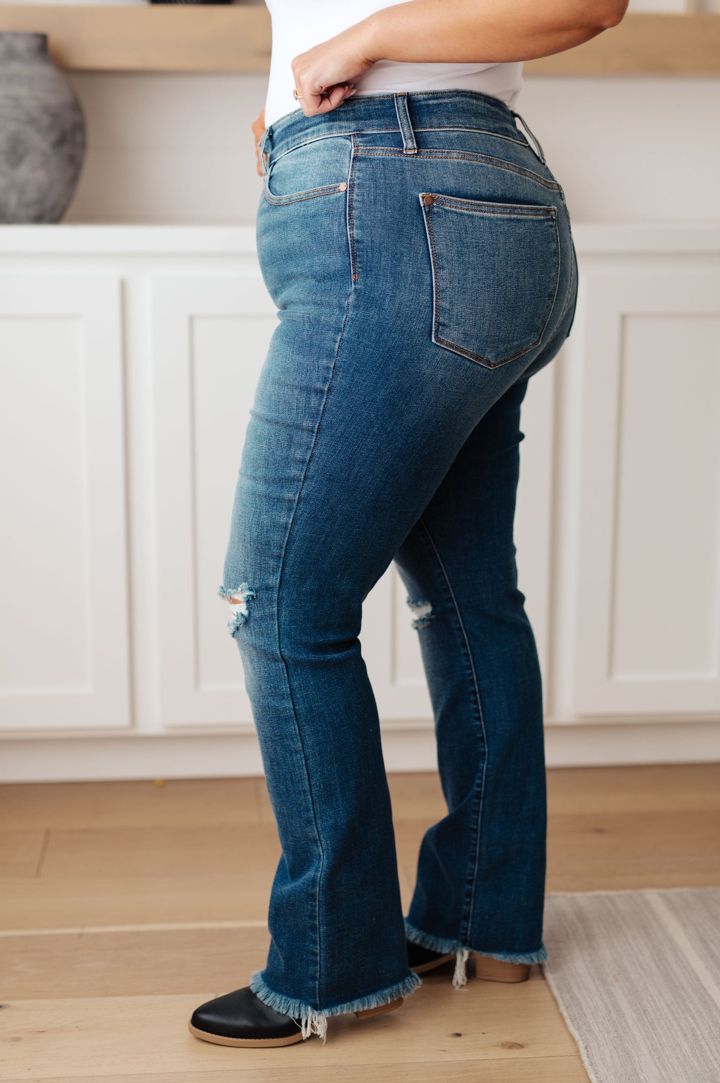 Morgan Judy Blue High Rise Distressed Straight Jeans