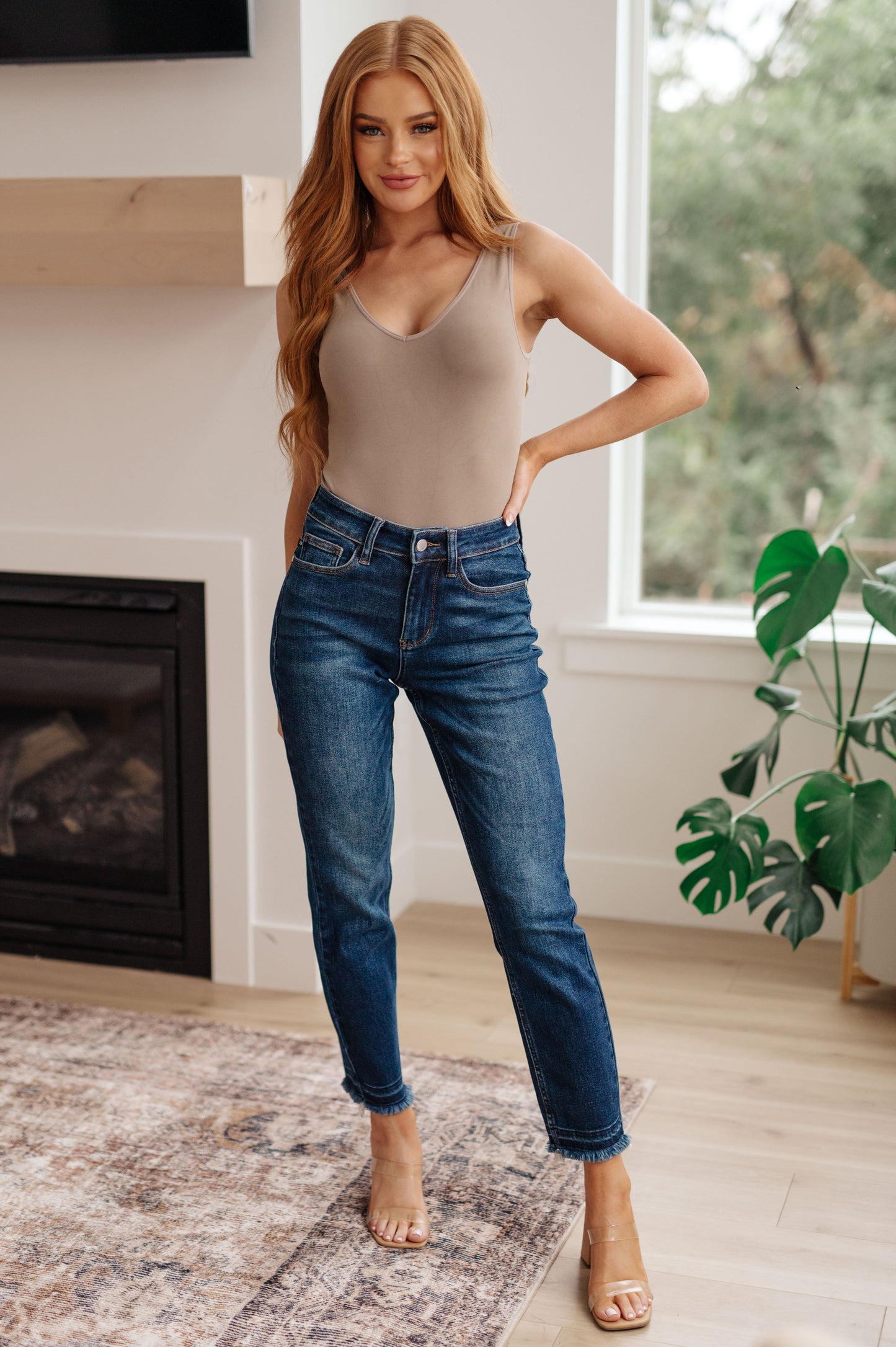 Phillipa High Rise Judy Blue Release Hem Slim Jeans