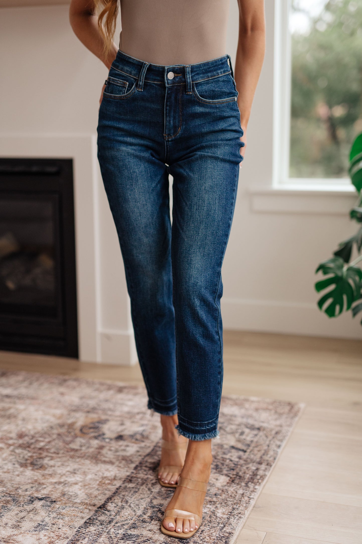 Phillipa High Rise Judy Blue Release Hem Slim Jeans