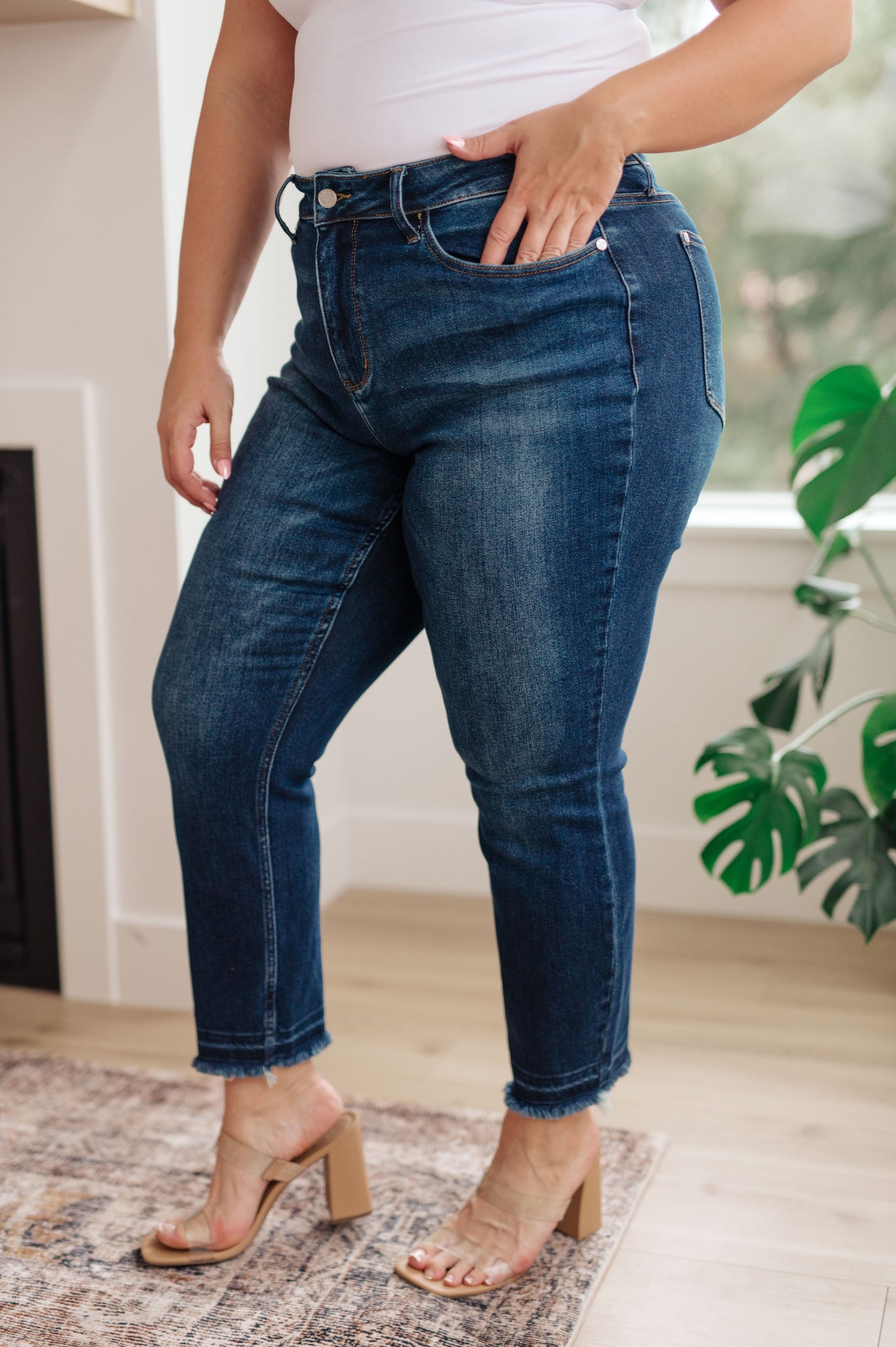 Phillipa High Rise Judy Blue Release Hem Slim Jeans