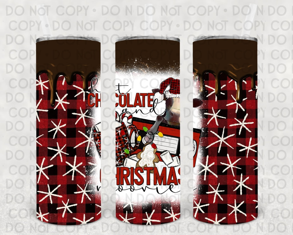 Hot Chocolate And Christmas Moovies 20 Oz Skinny Tumbler