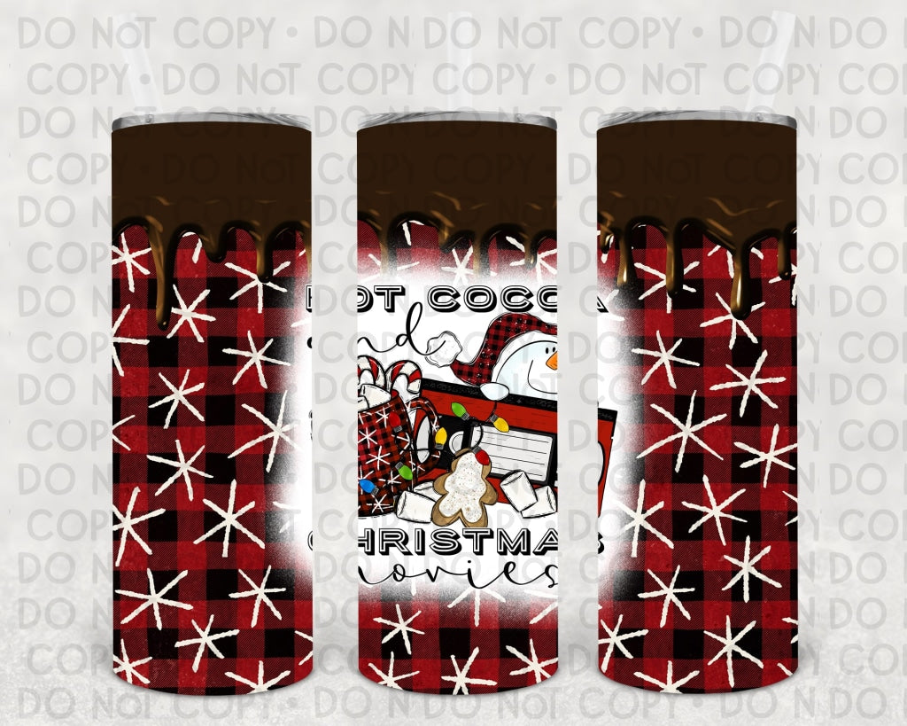 Hot Cocoa And Christmas Movies 20 Oz Skinny Tumbler