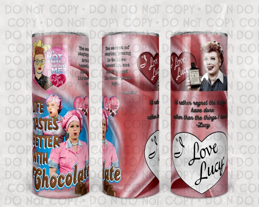 I Love Lucy 20 Oz Skinny Tumbler