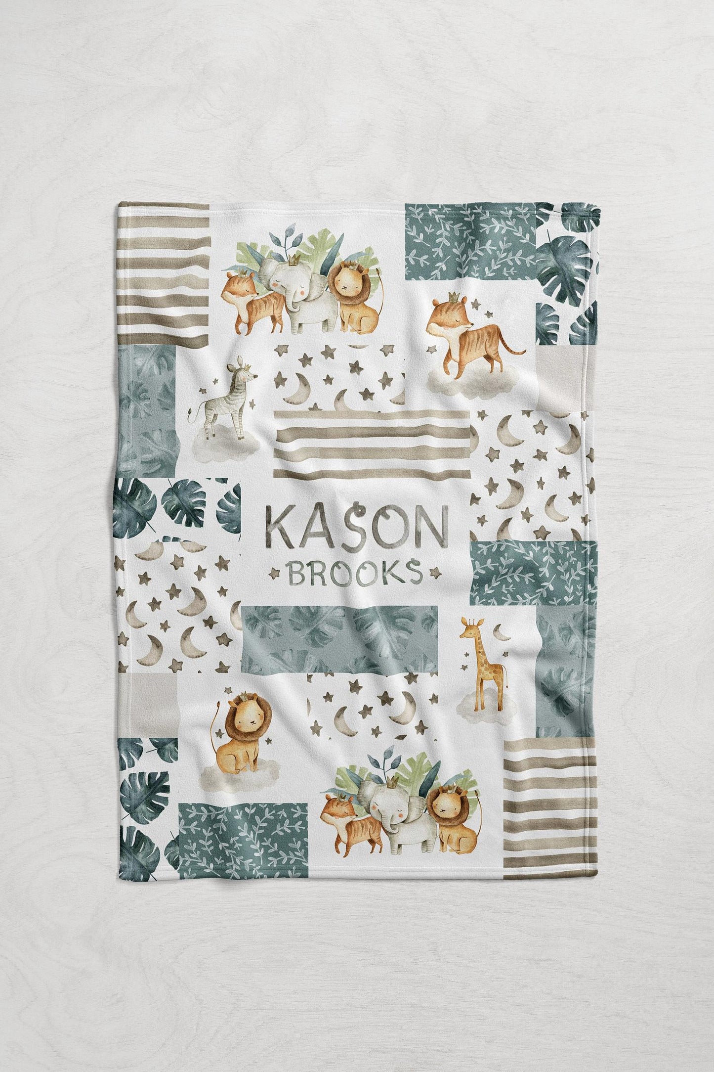 Personalized Baby Safari Blanket