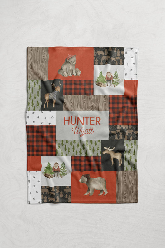 Personalized Woodland Animal Blanket