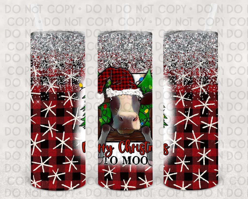 Merry Christmas To Moo 20 Oz Skinny Tumbler