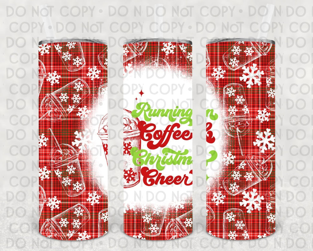 Running On Coffee & Christmas Cheer 20 Oz Skinny Tumbler